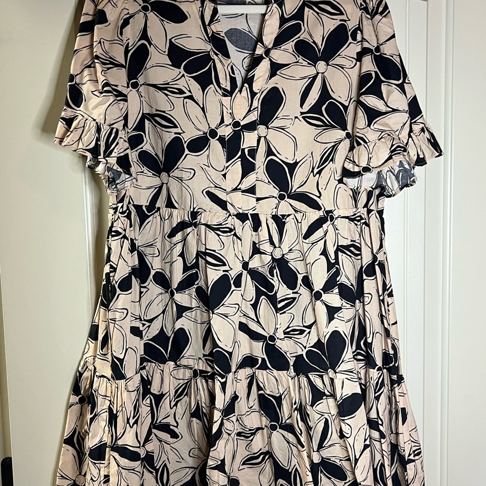 Entro Black and Cream Floral Dress